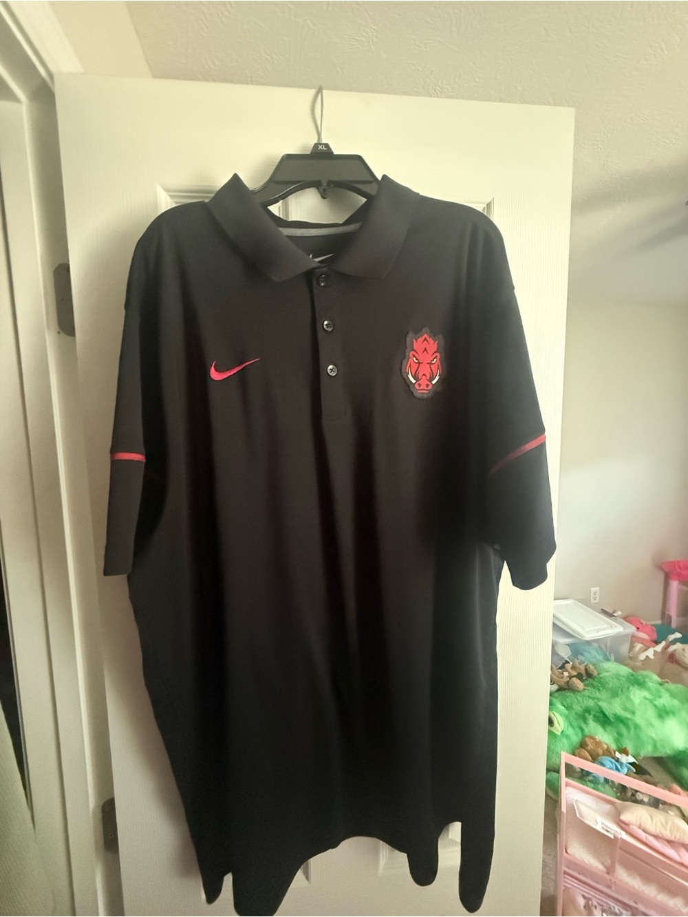 Nike dryfit Arkansas Razorbacks Black Polo